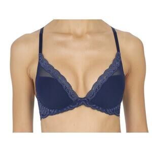 Natori bra 730023 Feathers underwire contour blue size 32D